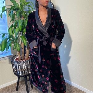 Victoria’s Secret Velour Satin Lined Floral Robe